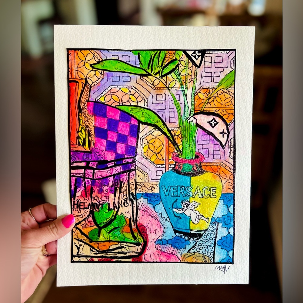 Watercolor and ink print 8.5x11in